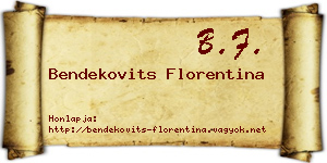 Bendekovits Florentina névjegykártya